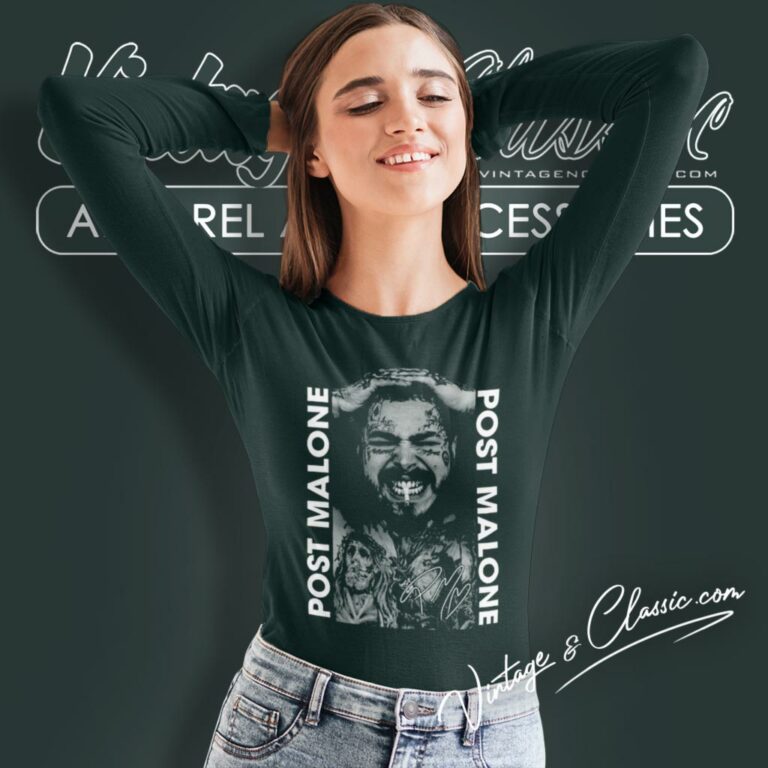 Post Malone Shirt Tattoos Smoking Signature 2024 Long Sleeve Tee Post Malone Shirt Tattoos Smoking Signature 2024 Long Sleeve Tee