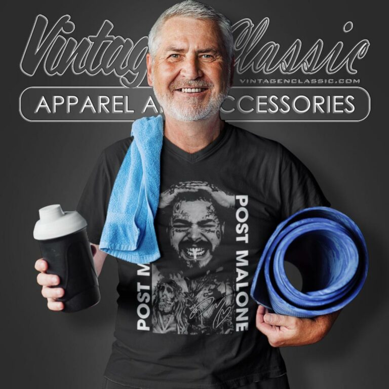 Post Malone Shirt Tattoos Smoking Signature 2024 V Neck TShirt Post Malone Shirt Tattoos Smoking Signature 2024 V Neck TShirt