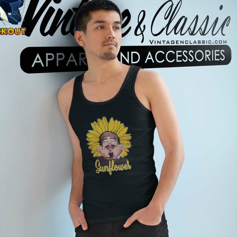 Post Malone Sunflower Tank Top Racerback Post Malone Sunflower Tank Top Racerback