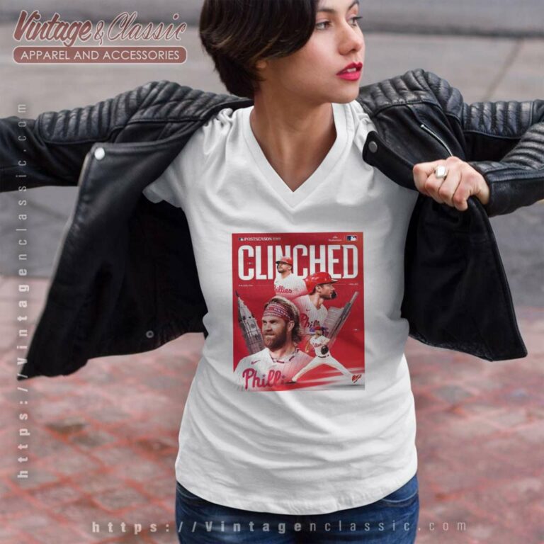 Postseason Clinched 2023 Take October Shirt Mlb Philadelphia Phillies V Neck TShirt Postseason Clinched 2023 Take October Shirt Mlb Philadelphia Phillies V Neck TShirt