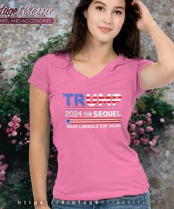 Potus Trump 2024 Maga The Sequel Make Liberals Cry Again V Neck TShirt