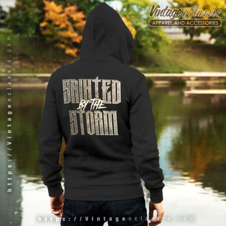 Powerwolf Shirt Sainted By The Storm Backside Hoodie Powerwolf Shirt Sainted By The Storm Backside Hoodie