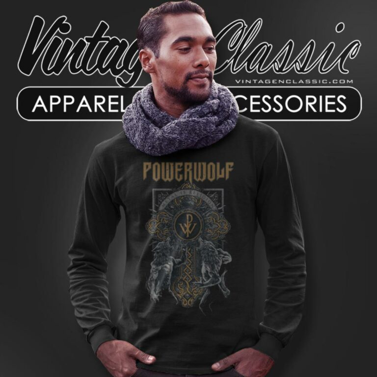 Powerwolf Wolf Cross Long Sleeve Tee Powerwolf Wolf Cross Long Sleeve Tee