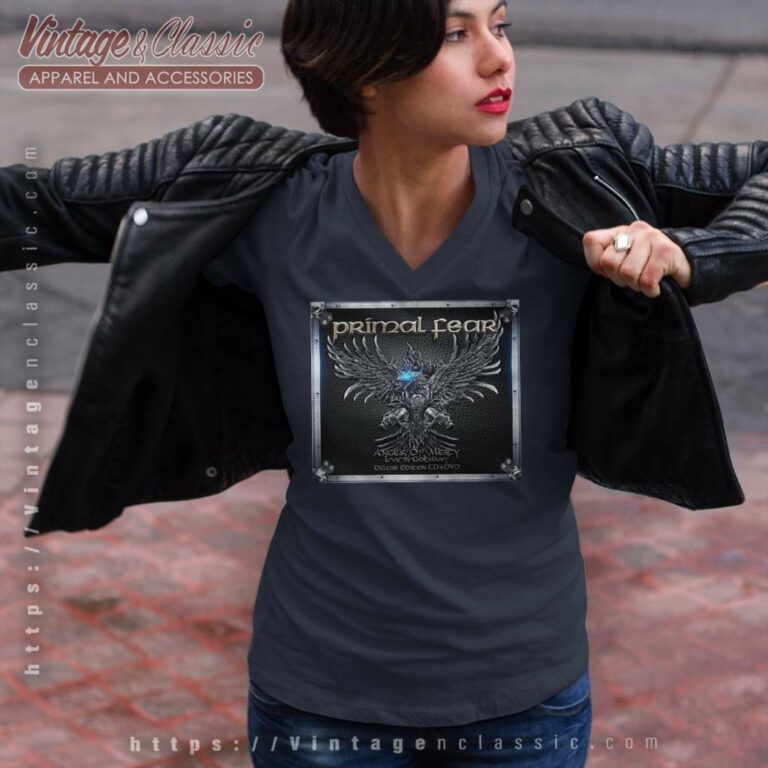 Primal Fear Shirt Angels Of Mercy Live In Germany V Neck TShirt Primal Fear Shirt Angels Of Mercy Live In Germany V Neck TShirt