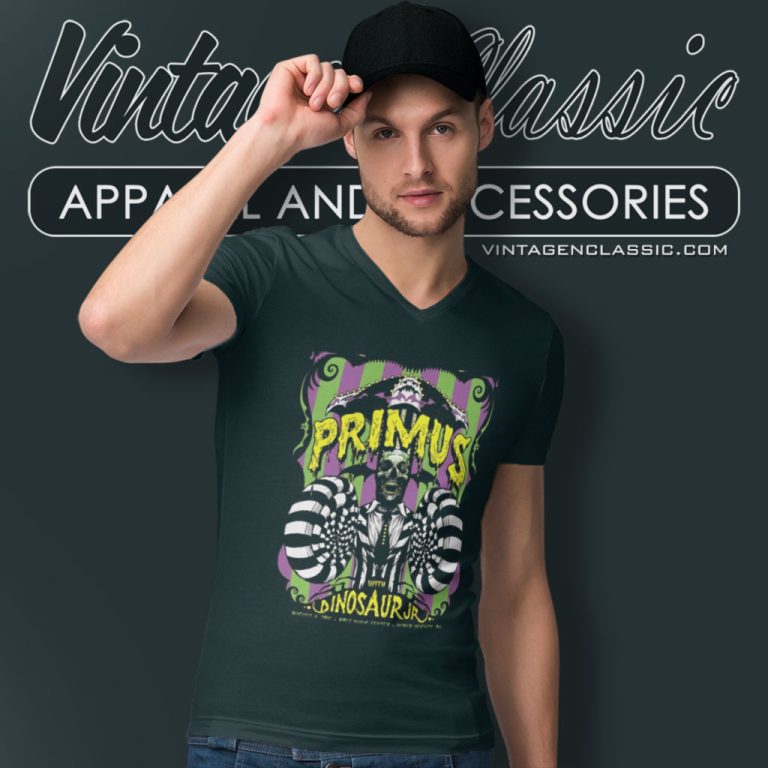 Primus With Dinosaur V Neck TShirt Primus With Dinosaur V Neck TShirt