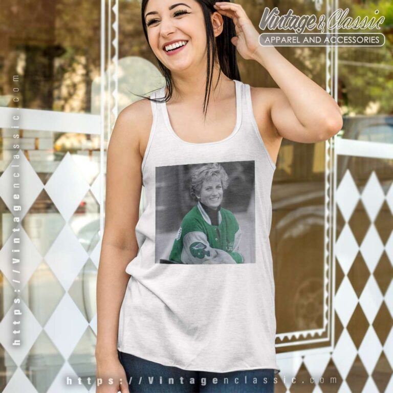Princess Diana Wearing Philadelphia Eagles Jacket Tank Top Racerback Princess Diana Wearing Philadelphia Eagles Jacket Tank Top Racerback