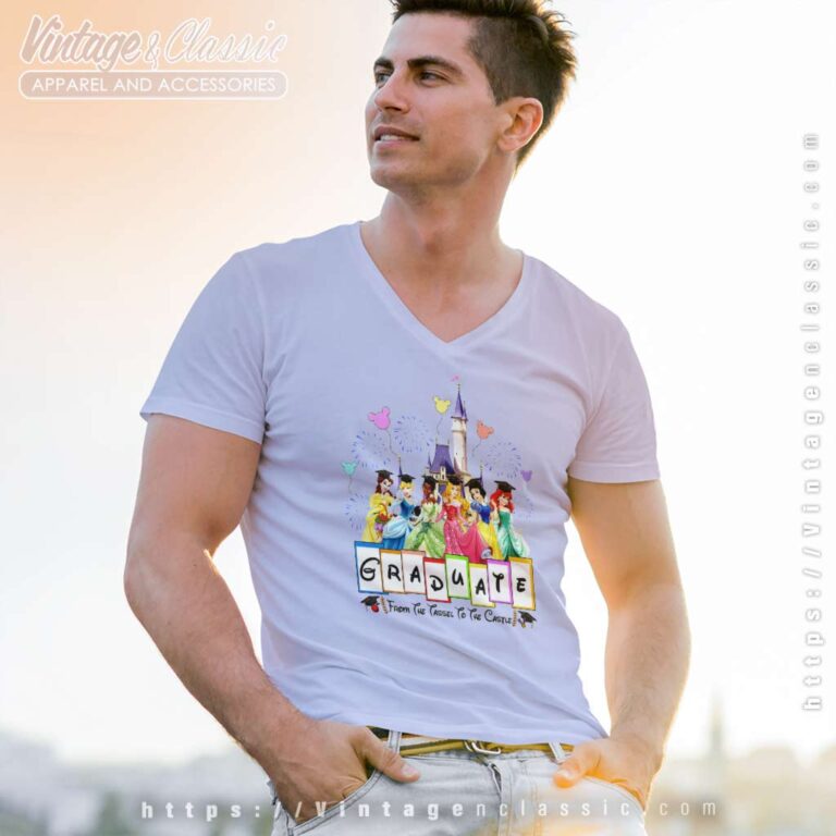 Princess Graduation 2023 Shirt From The Tassel To The Castle V Neck TShirt Princess Graduation 2023 Shirt From The Tassel To The Castle V Neck TShirt