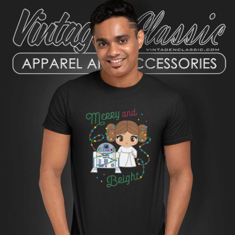 Princess Leia R2 D2 Star Wars Merry Christmas T Shirt Princess Leia R2 D2 Star Wars Merry Christmas T Shirt