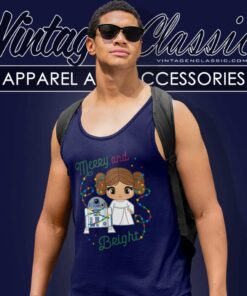 Princess Leia R2 D2 Star Wars Merry Christmas Tank Top Racerback