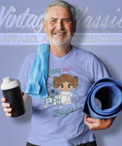 Princess Leia R2 D2 Star Wars Merry Christmas V Neck TShirt