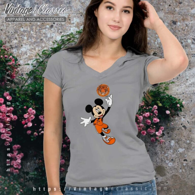 Princeton Tigers Mickey Basketball NCAA March Madness Vneck Princeton Tigers Mickey Basketball NCAA March Madness Vneck