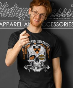 Princeton University Harley Davidson Skull T Shirt