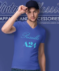 Priscilla A24 Films Logo V Neck TShirt