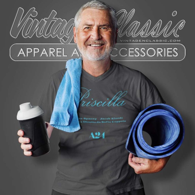 Priscilla Cailee Spaeny Jacob Elordi A24 Films V Neck TShirt Priscilla Cailee Spaeny Jacob Elordi A24 Films V Neck TShirt