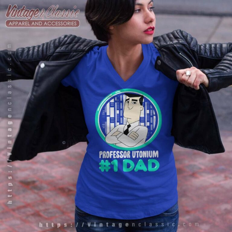 Professor Utonium 1 Dad V Neck TShirt Professor Utonium 1 Dad V Neck TShirt