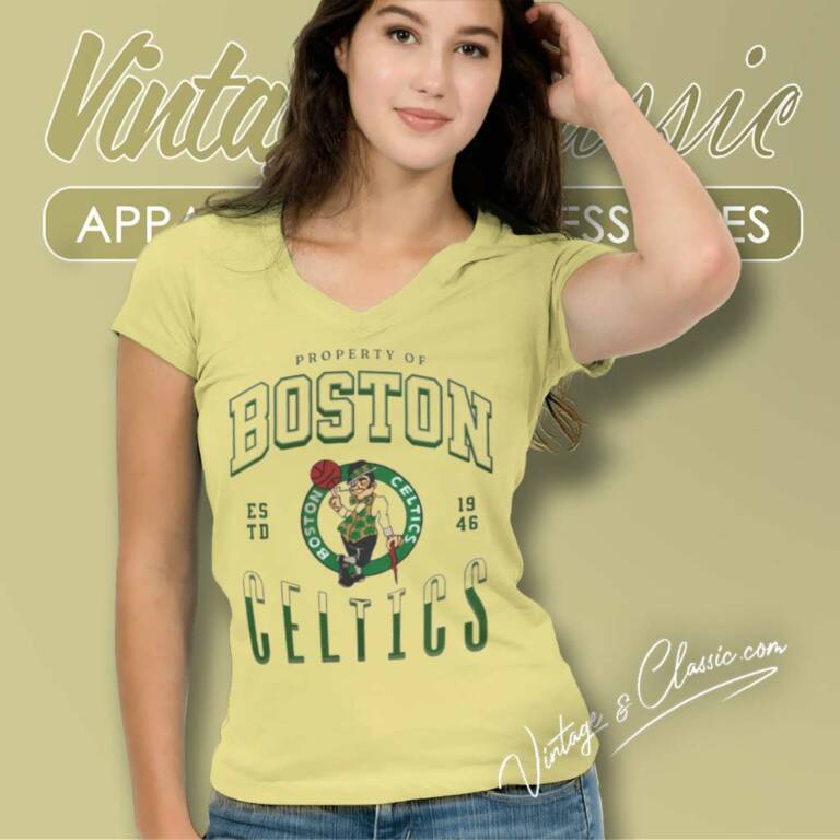 Property Of Boston Celtic 1946 V Neck TShirt Property Of Boston Celtic 1946 V Neck TShirt