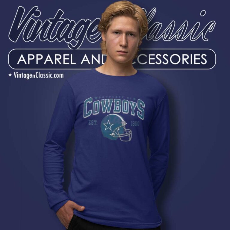 Property Of Cowboys Football Helmet Est 1960 Long Sleeve Tee Property Of Cowboys Football Helmet Est 1960 Long Sleeve Tee