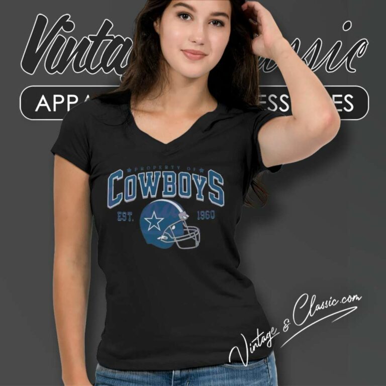 Property Of Cowboys Football Helmet Est 1960 V Neck TShirt Property Of Cowboys Football Helmet Est 1960 V Neck TShirt