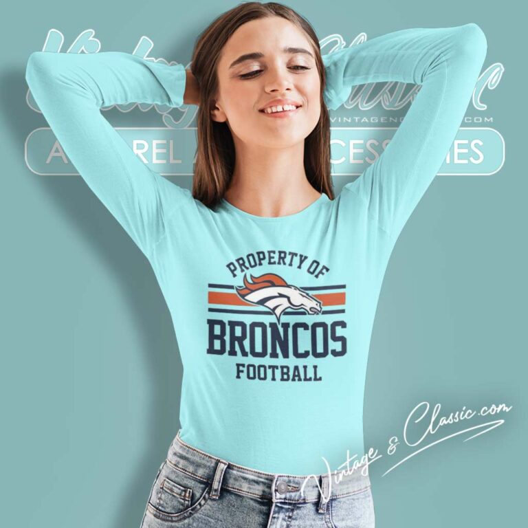 Property Of Denver Bronco Football Nfl Logo Long Sleeve Tee Property Of Denver Bronco Football Nfl Logo Long Sleeve Tee
