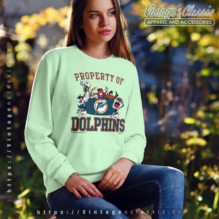 Property Of Dolphins Looney Tunes Sweatshirt Property Of Dolphins Looney Tunes Sweatshirt