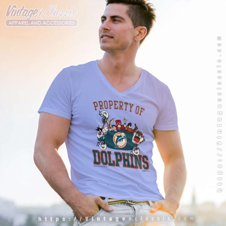 Property Of Dolphins Looney Tunes V Neck TShirt Property Of Dolphins Looney Tunes V Neck TShirt