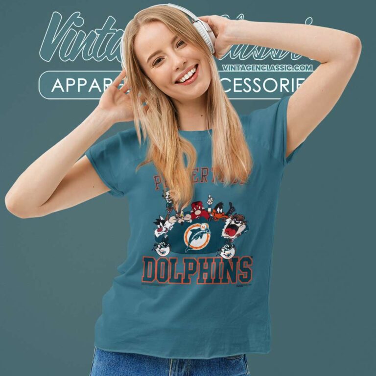 Property Of Dolphins Looney Tunes Women TShirt Property Of Dolphins Looney Tunes Women TShirt