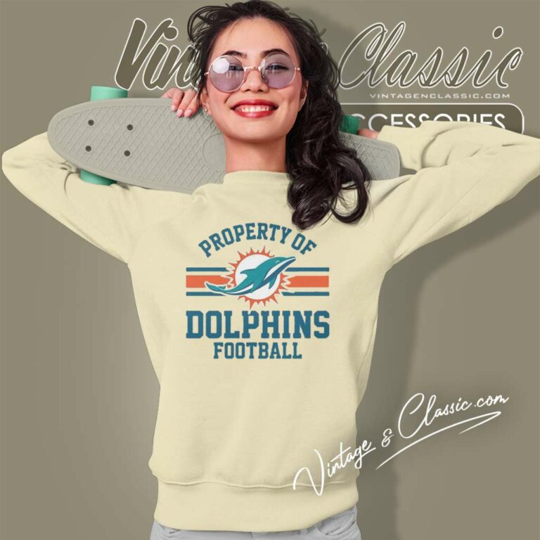 Property Of Miami Dolphins Football Nfl Logo Sweatshirt Property Of Miami Dolphins Football Nfl Logo Sweatshirt