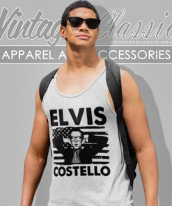 Proud Hits Elvis Costello Detour Live 2024 Us Flag Tank Top Racerback