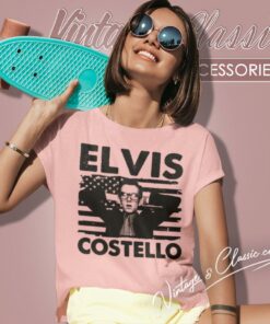 Proud Hits Elvis Costello Detour Live 2024 Us Flag Women T Shirt