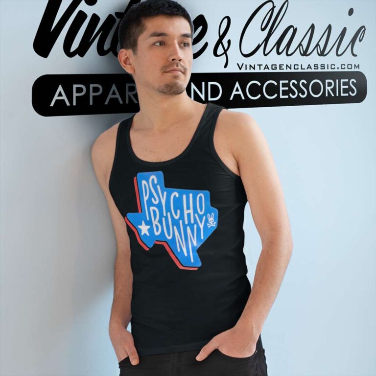 Psycho Bunny Texas Pays Homage To California Tank Top Racerback Psycho Bunny Texas Pays Homage To California Tank Top Racerback