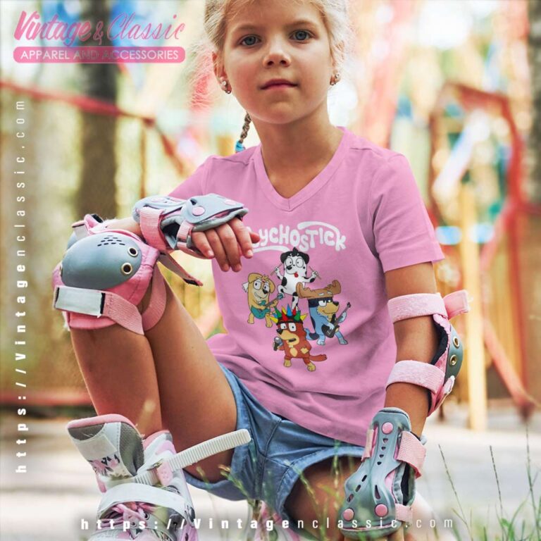 Psychostick Bluey Family kids Vneck Psychostick Bluey Family kids Vneck