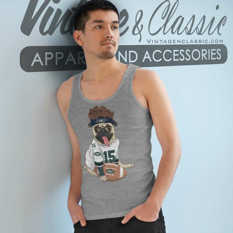 Pug New York Jets Football Tank Top Racerback Pug New York Jets Football Tank Top Racerback