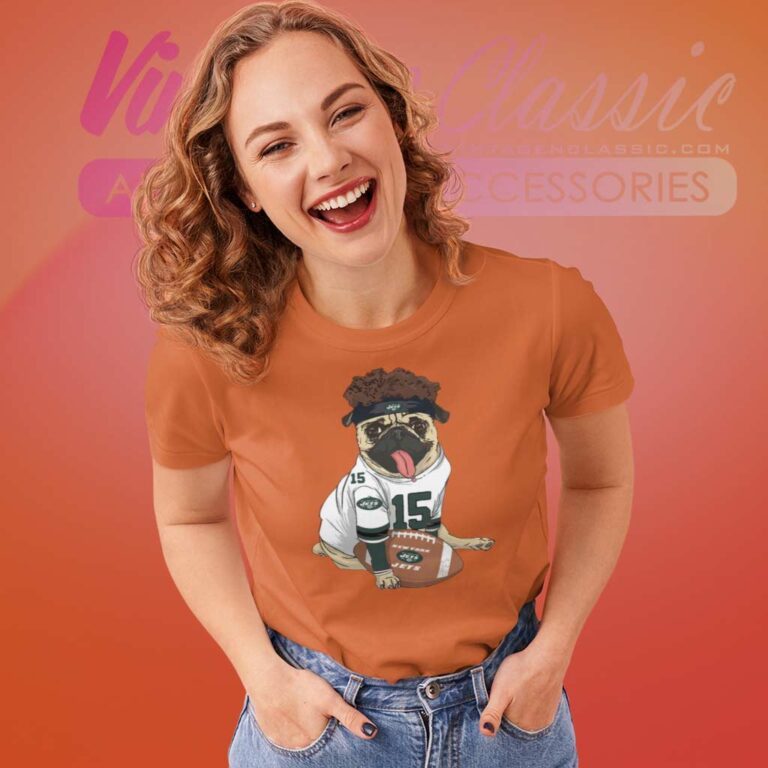 Pug New York Jets Football Women TShirt Pug New York Jets Football Women TShirt