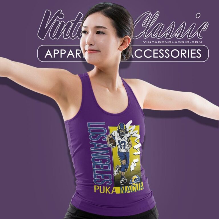 Puka Nacua Los Angeles Rams Homage Caricature Player Tank Top Racerback Puka Nacua Los Angeles Rams Homage Caricature Player Tank Top Racerback