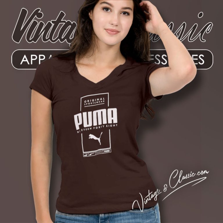 Puma 1948 Logo V Neck TShirt Puma 1948 Logo V Neck TShirt