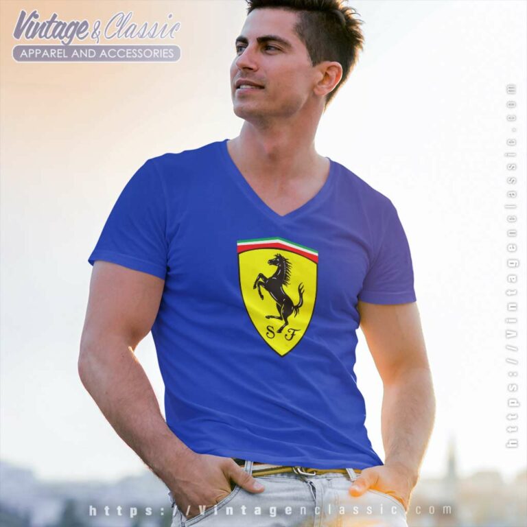 Puma Ferrari Big Shield V Neck TShirt Puma Ferrari Big Shield V Neck TShirt
