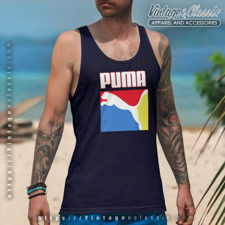 Puma Graphic Box Logo Tank Top Racerback Puma Graphic Box Logo Tank Top Racerback