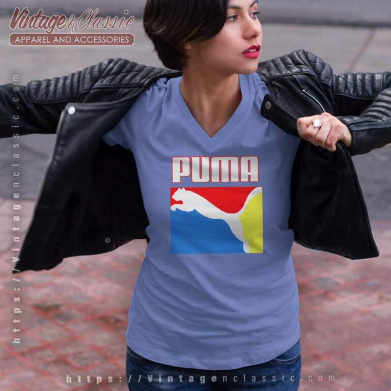 Puma Graphic Box Logo V Neck TShirt Puma Graphic Box Logo V Neck TShirt