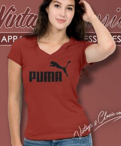 Puma Logo Basic V Neck TShirt