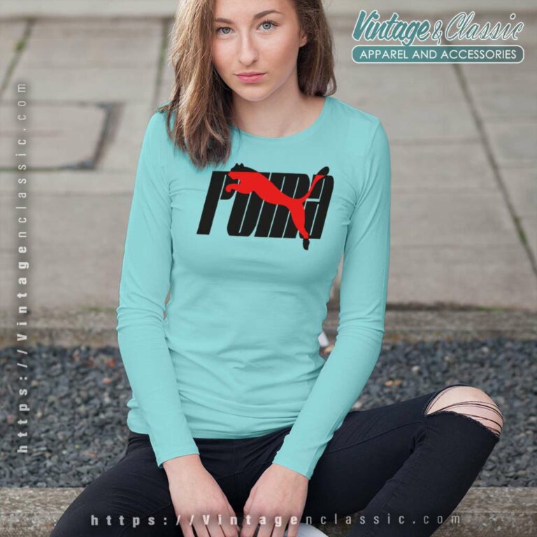 Puma Logo Red Long Sleeve Tee Puma Logo Red Long Sleeve Tee