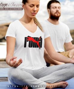 Puma Logo Red V Neck TShirt
