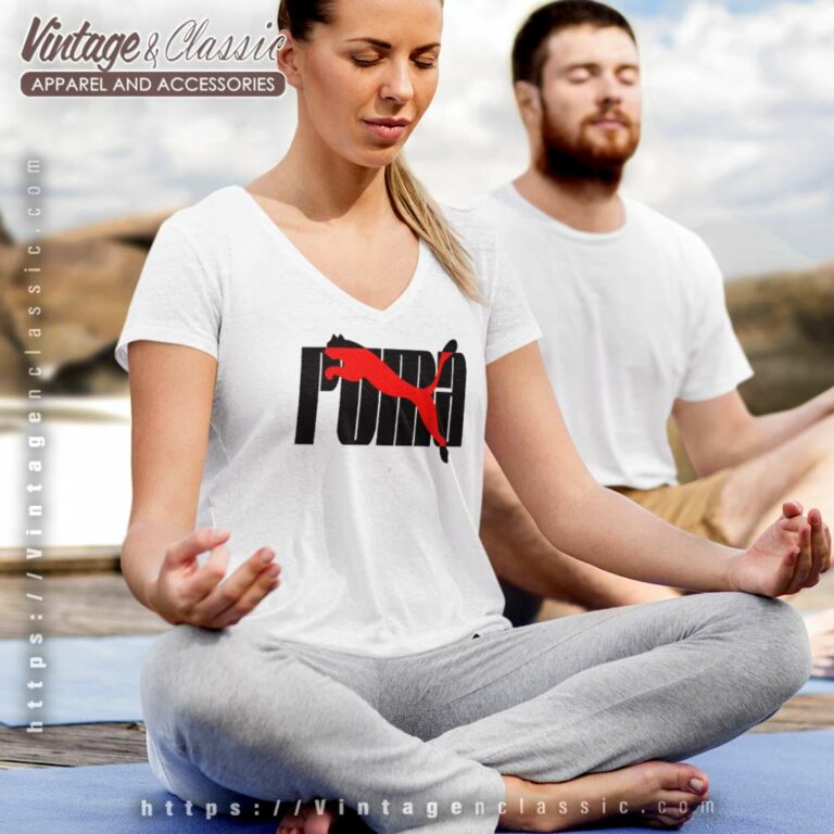 Puma Logo Red V Neck TShirt Puma Logo Red V Neck TShirt