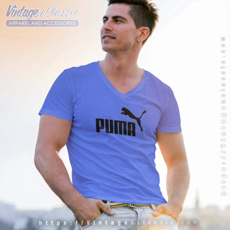 Puma Logo V Neck TShirt Puma Logo V Neck TShirt