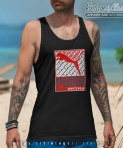 Puma Mens Crosswise Box Logo Tank Top Racerback
