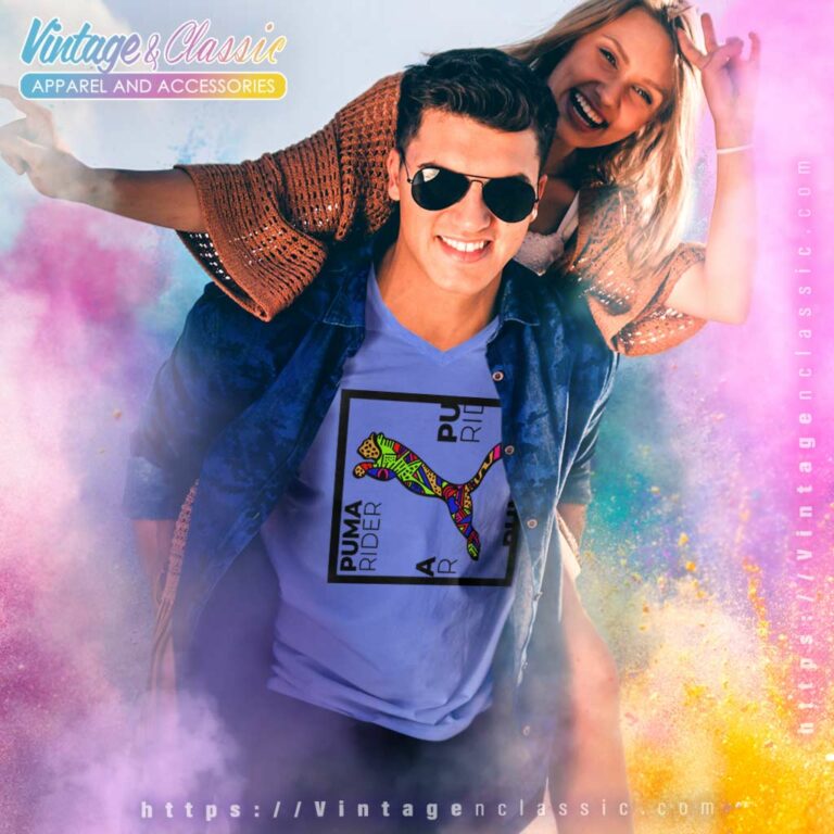Puma Rider Logo V Neck TShirt Puma Rider Logo V Neck TShirt