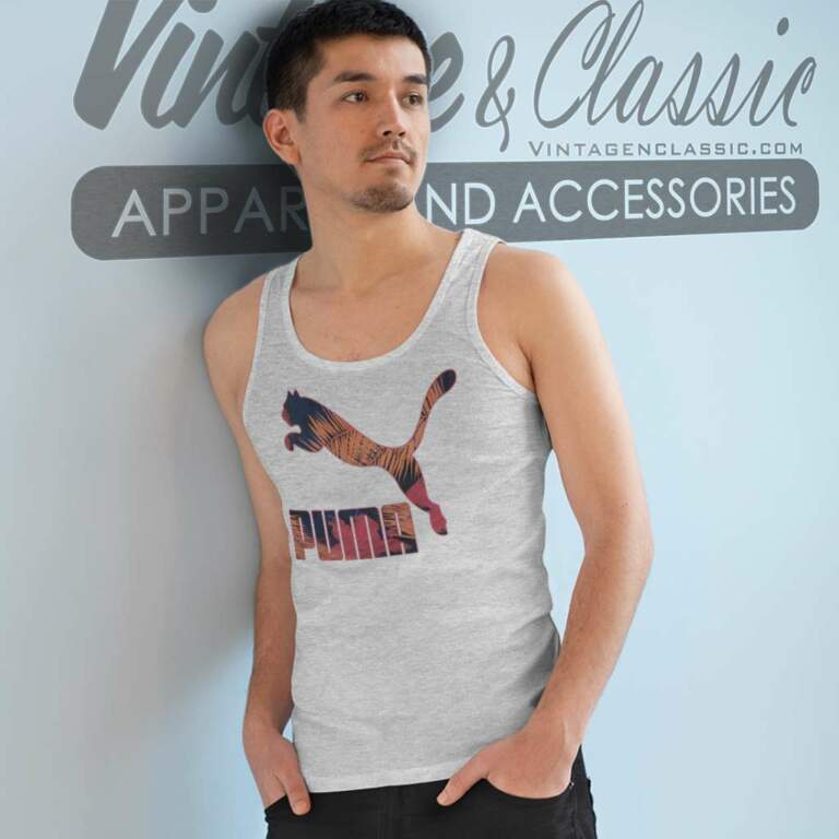 Puma Tropical Printed Logo Tank Top Racerback Puma Tropical Printed Logo Tank Top Racerback