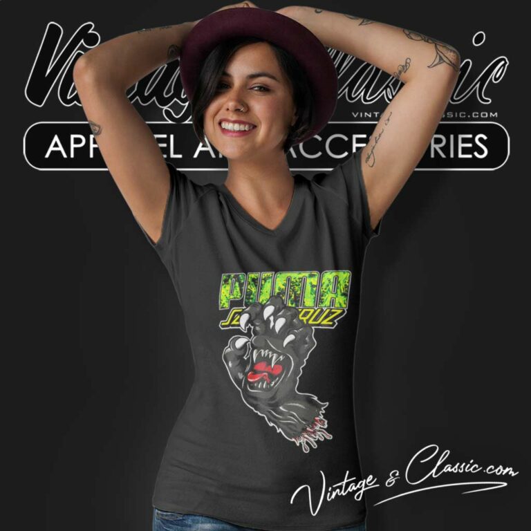 Puma X Santa Cruz Shirt Hand Lunch V Neck TShirt Puma X Santa Cruz Shirt Hand Lunch V Neck TShirt