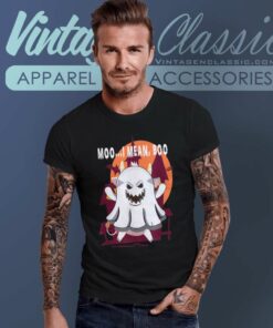 Pumpkin Moon Moo I Mean Boo Cow Ghost Halloween T Shirt