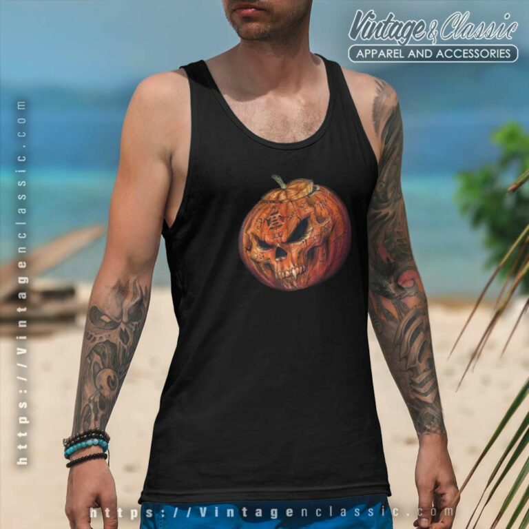 Pumpkin Skull Head Rare Halloween Tank Top Racerback Pumpkin Skull Head Rare Halloween Tank Top Racerback