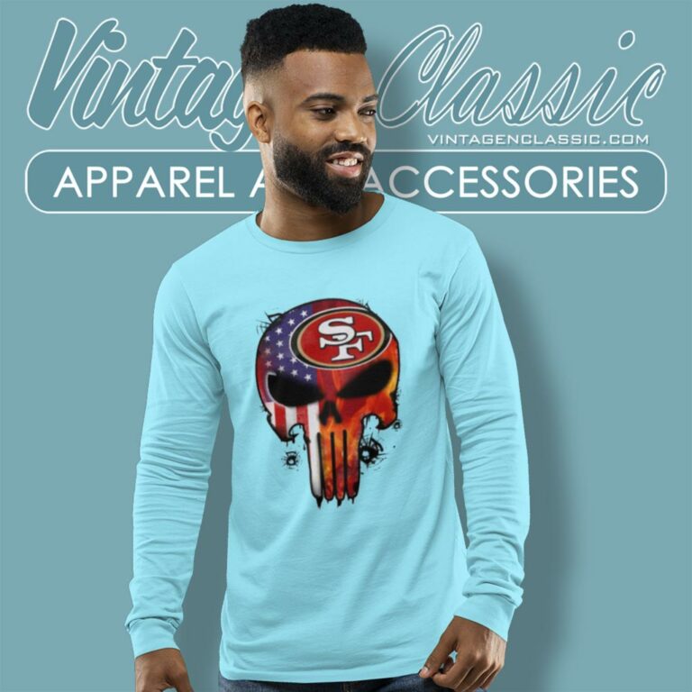 Punisher Skull San Francisco 49ers Long Sleeve Tee Punisher Skull San Francisco 49ers Long Sleeve Tee